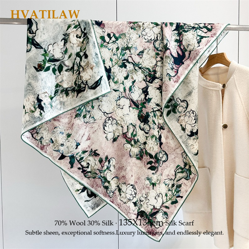 Shawl Wrap Winter - Sciarpa di Lusso 135x135cm in Seta