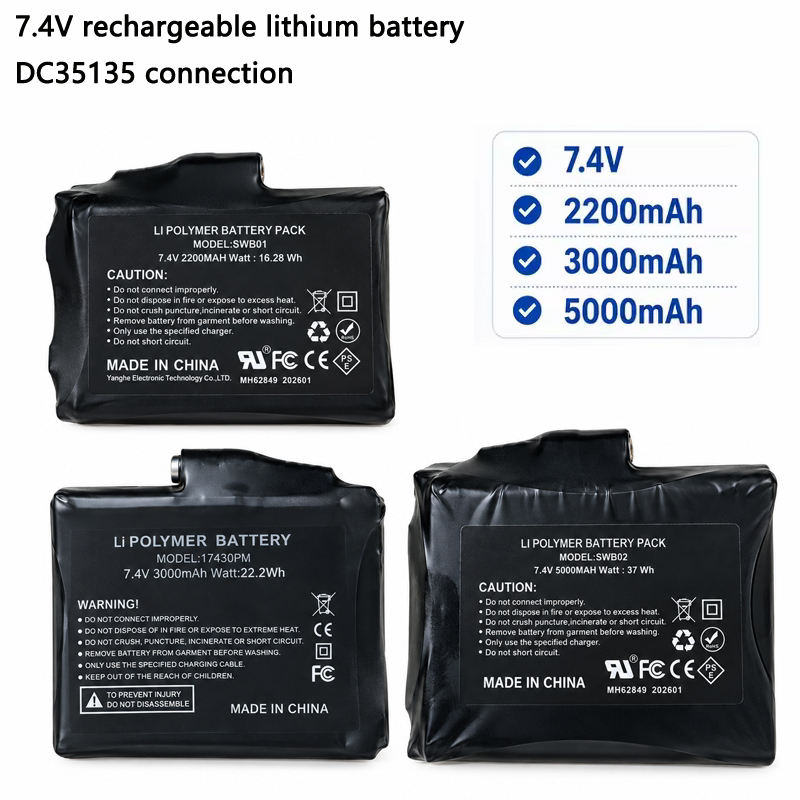 Heated Vest Battery - Batteria al litio ricaricabile da 7,4