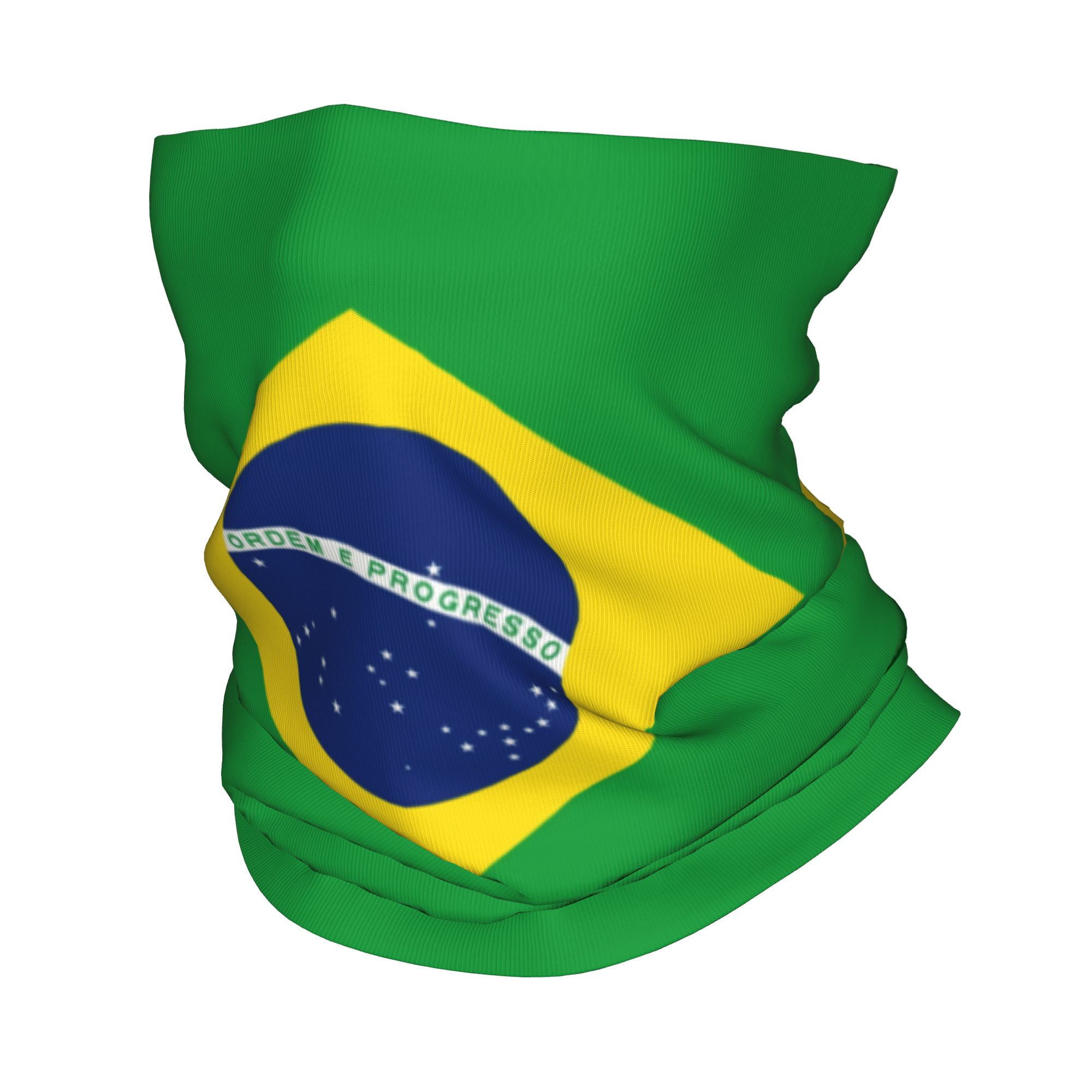 Neck Gaiter Fleece - Scaldacollo bandana con bandiera brasiliana personalizzata,