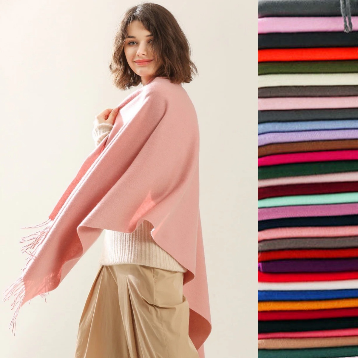 Cashmere Pashmina Wrap - 36 colori sottili imitazione cashmere nappe