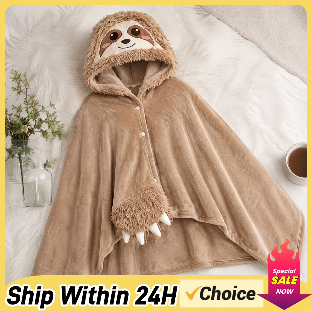 Shawl Wrap Winter - Coperta con cappuccio oversize a tema