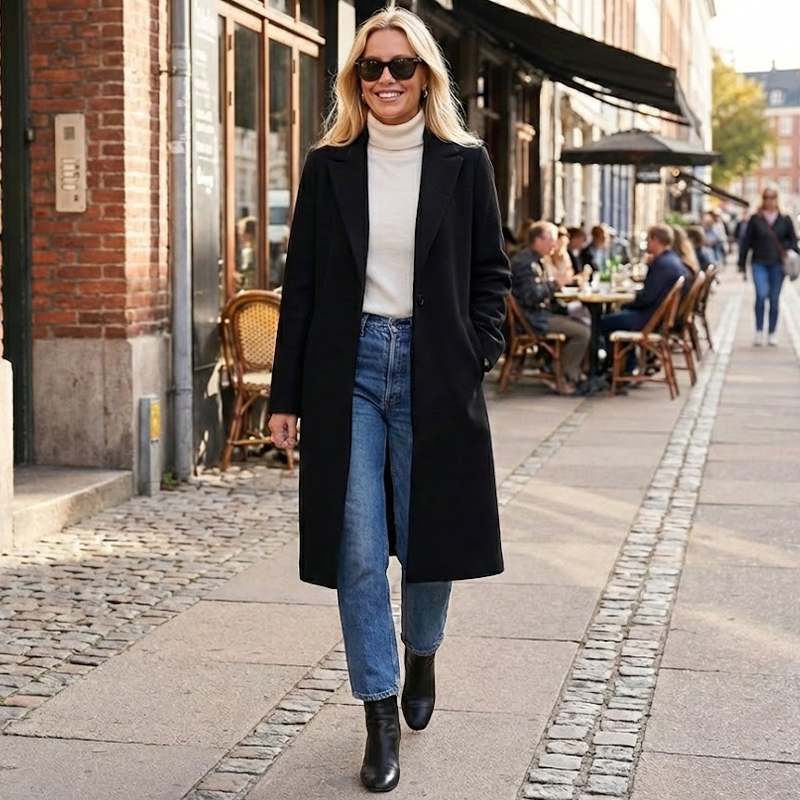 Willshela moda donna Solid Ope - Wool Coat Peacoat recensione e prezzo